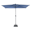 Dark Blue Rectangle LED Crank Patio Umbrella, 6.5x10'