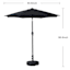 Black Crank & Tilt Round Patio Umbrella, 7.5'