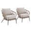 Paloma Patio Armchairs Taupe Wicker with Sand Cushions 2-Piece Set