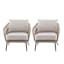 Paloma Patio Armchairs Taupe Wicker with Sand Cushions 2-Piece Set