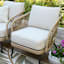 Paloma Patio Armchairs Taupe Wicker with Sand Cushions 2-Piece Set