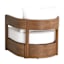 Oakes Driftwood Finish Acacia Wood with Ash Cushions Swivel Patio Armchair