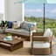 Oakes Driftwood Finish Acacia Wood with Ash Cushions Swivel Patio Armchair