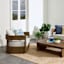 Oakes Driftwood Finish Acacia Wood with Ash Cushions Swivel Patio Armchair