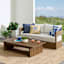 Oakes Driftwood Finish Acacia Wood Patio Sofa with Ash Cushions