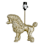 Gold Resin Poodle Small Lamp with Pleated Empire Shade, 18"