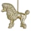 Gold Resin Poodle Small Lamp with Pleated Empire Shade, 18"