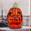 Grim Gardens Orange Rotting Jack-o'-Lantern Blow Mold, 14"