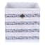 Grey Stripe Square Foldable Fabric Square Bin