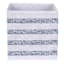 Grey Stripe Square Foldable Fabric Square Bin