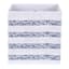 Grey Stripe Square Foldable Fabric Square Bin