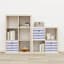 Grey Stripe Square Foldable Fabric Square Bin