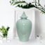 Green Ceramic Ginger Jar, 15.7"