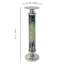 Teal Ombre & Nickel Pillar Candle Holder, 16"