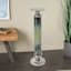 Teal Ombre & Nickel Pillar Candle Holder, 16"