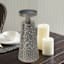 Punched Nickel Candle Holder, 10"