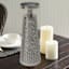 Punched Nickel Pillar Candle Holder, 12"