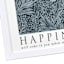 Glass Framed Happiness Print Wall Art, 13x17