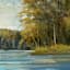 Framed Lake Canvas Wall Art, 31"