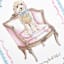 White Dog Sitting in Chair Canvas Wall Art, 12x16