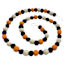 Halloween Orange, White & Black Felt Pom-Pom Garland, 72"