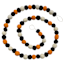 Halloween Orange, White & Black Felt Pom-Pom Garland, 72"
