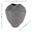 Black Textured Dent Ceramic Vase, 9x10
