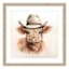 Highland Cow Cowboy Framed Canvas Wall Art, 18"