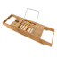 Real Simple Expandable Bamboo Tub Caddy with Chrome Stand