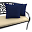 Navy Blue Canvas Square Outdoor Throw Pillow, 16"