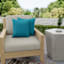 Turquoise Canvas Square Outdoor Throw Pillow, 16"