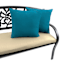 Turquoise Canvas Square Outdoor Throw Pillow, 16"