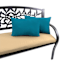 Turquoise Canvas Lumbar Outdoor Throw Pillow, 14x20