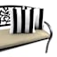 Providence Black Awning Striped Oversized Square Outdoor Throw Pillow, 20"