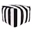 Black Awning Striped Outdoor Pouf, 20"