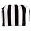 Black Awning Striped Outdoor Pouf, 20"