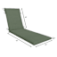 Honeybloom Endive Green Premium Outdoor Chaise Lounge Cushion