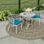 Turquoise Canvas Outdoor Square Seat Cushion