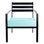 Canal Blue Canvas Single Outdoor Deep Seat Cushion