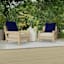 Navy Blue Canvas Outdoor Tufted Back Cushion