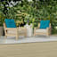 Turquoise Canvas Outdoor Tufted Back Cushion
