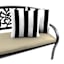 Providence Black Awning Stripe Square Outdoor Throw Pillow, 16"