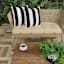 Providence Black Awning Stripe Oversized Square Outdoor Throw Pillow, 20"