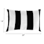 Black Awning Stripe Lumbar Outdoor Throw Pillow, 14x20