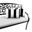 Black Awning Stripe Lumbar Outdoor Throw Pillow, 14x20