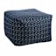 Honeybloom Blue Textured Outdoor Pouf, 20"