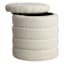 Crosby St. Pax Boucle Round Storage Ottoman, Cream