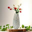White & Gold Mosaic Vase, 12x6