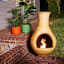 Handmade Clay Ringo Modern Outdoor Chimenea, 39"