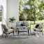 (E308) New Zealand Cobalt Blue Woven Indoor & Outdoor Area Rug, 5x7
